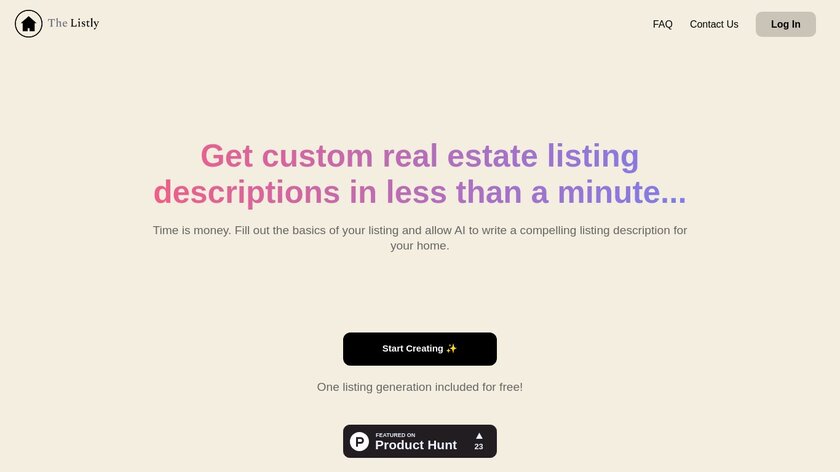 The Listly Landing Page