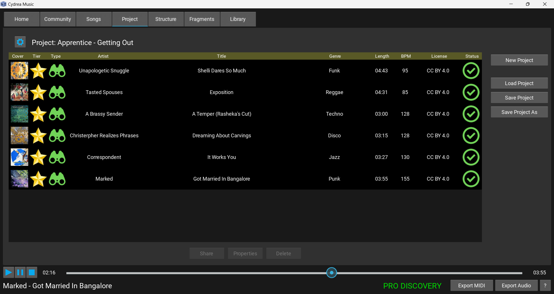 Cydrea Collect songs and build your project