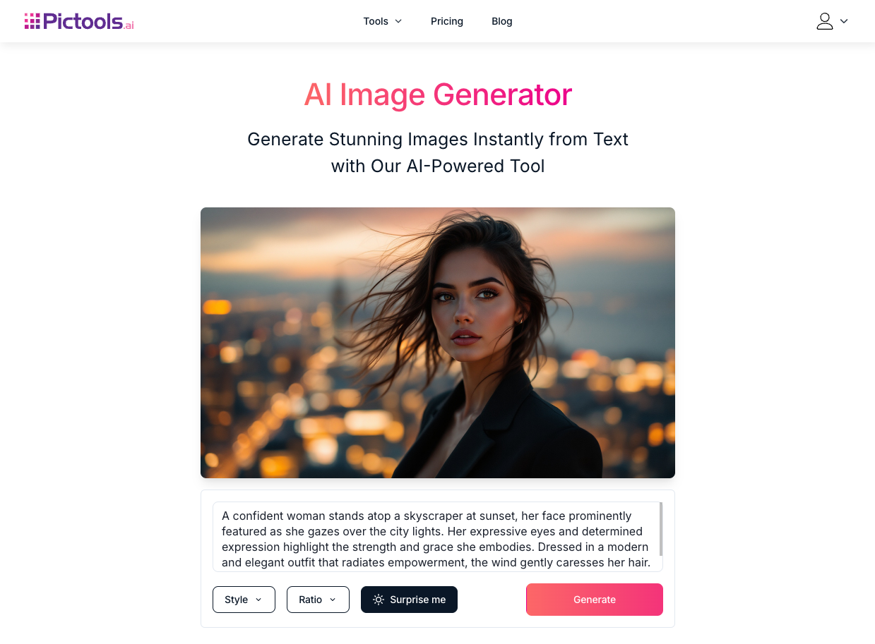 PicTools.AI AI Image Generator Example