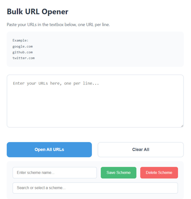 Bulk URL Openers Landing Page