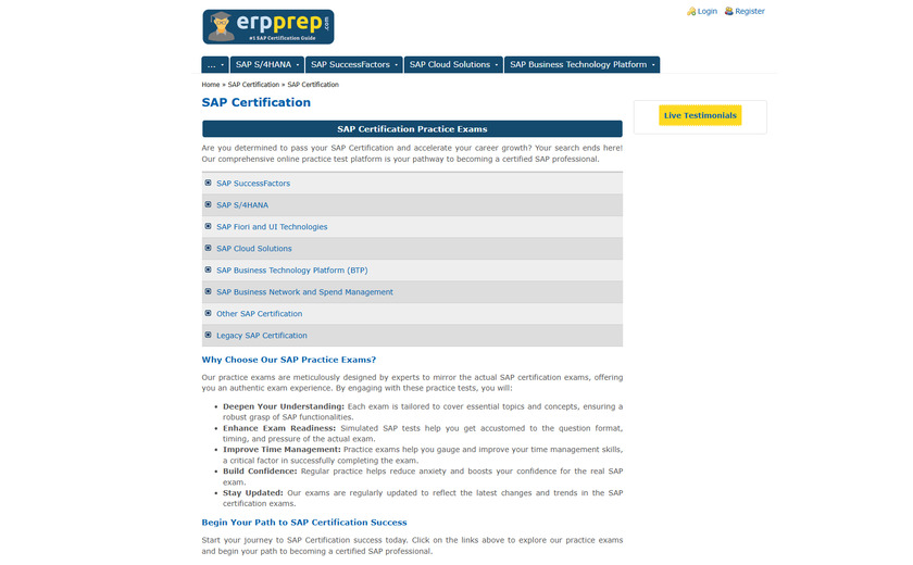 ERPPrep Landing Page