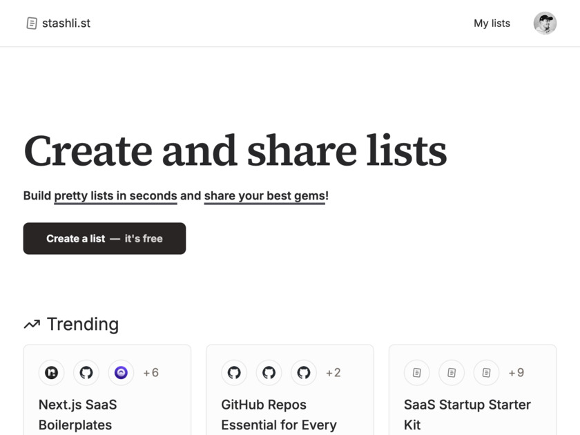 stashli.st Landing Page