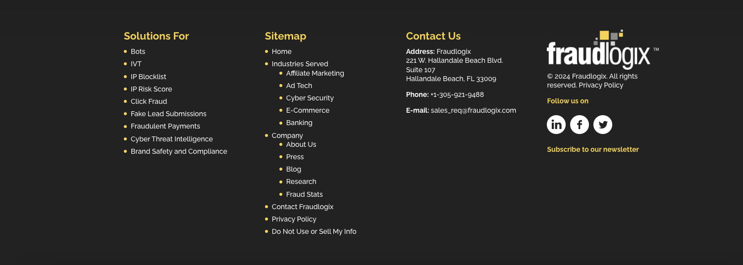 Fraudlogix Landing Page