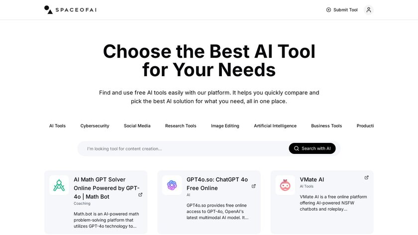SpaceofAI.tools Landing Page