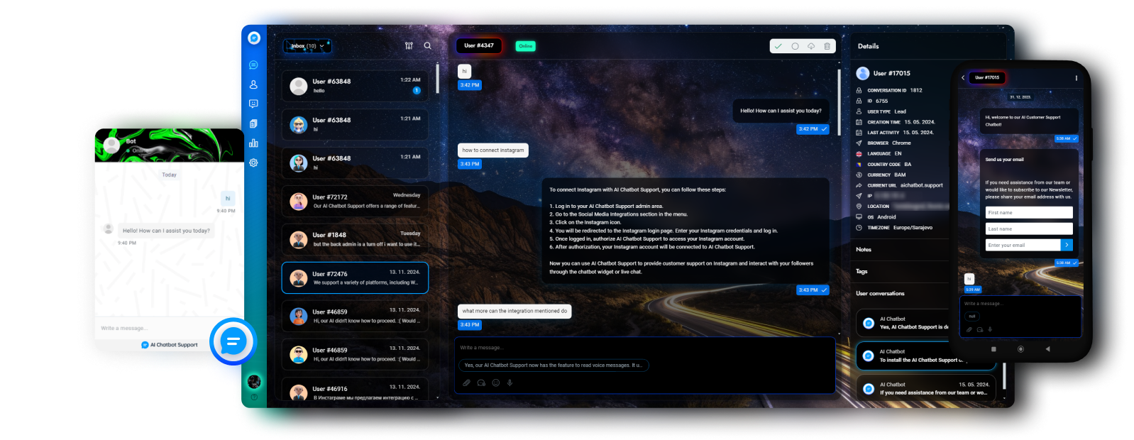 AI Chatbot Support AI Chatbot Support Dashboard