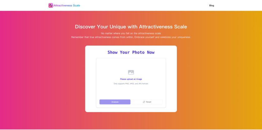 Attractiveness Scale Landing Page