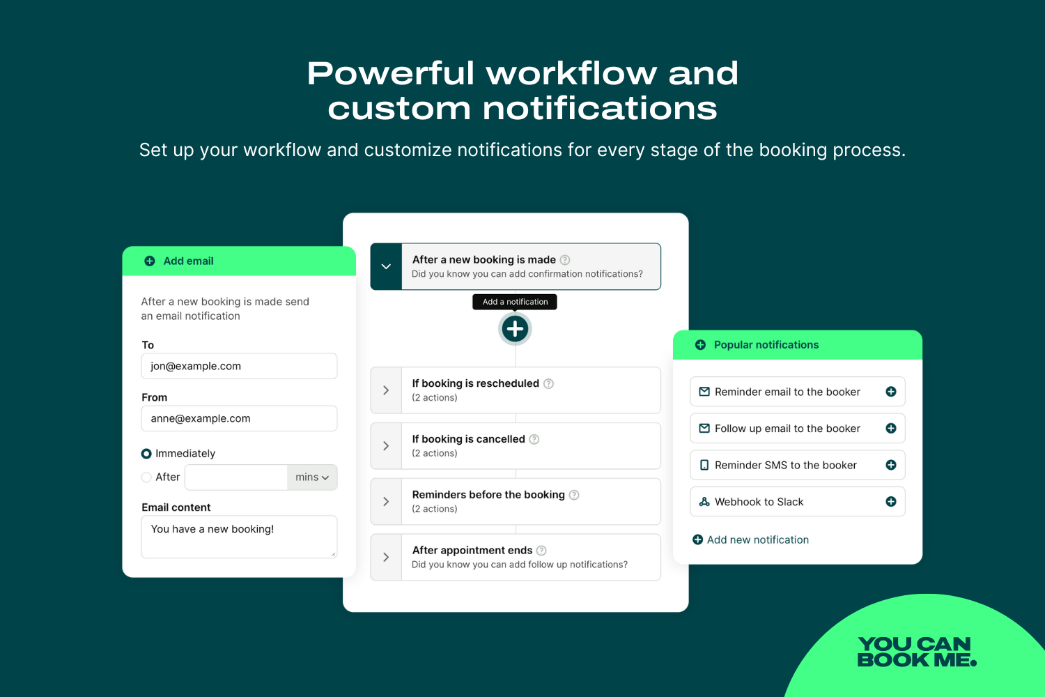 YouCanBookMe Powerful Workflow and Custom Notifications
