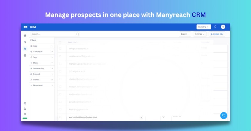 Manyreach Landing Page