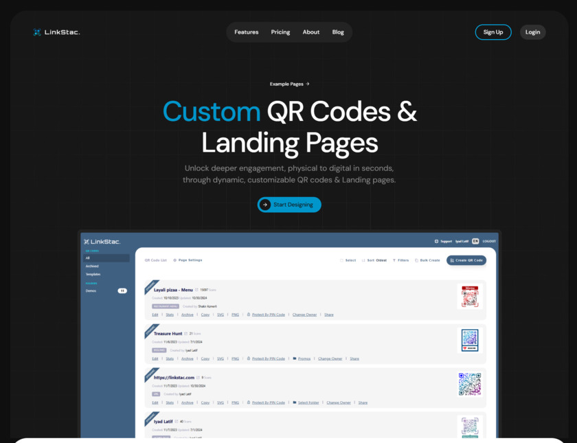 Linkstac Landing Page