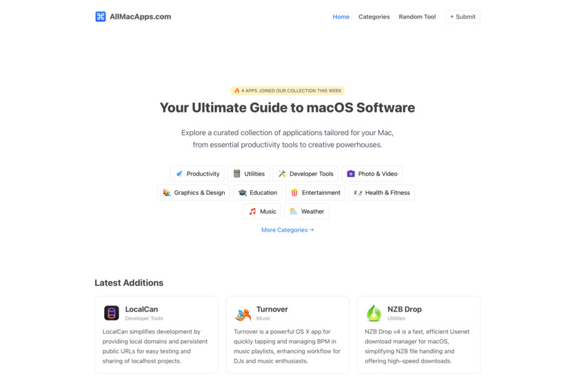 All Mac Apps Landing Page