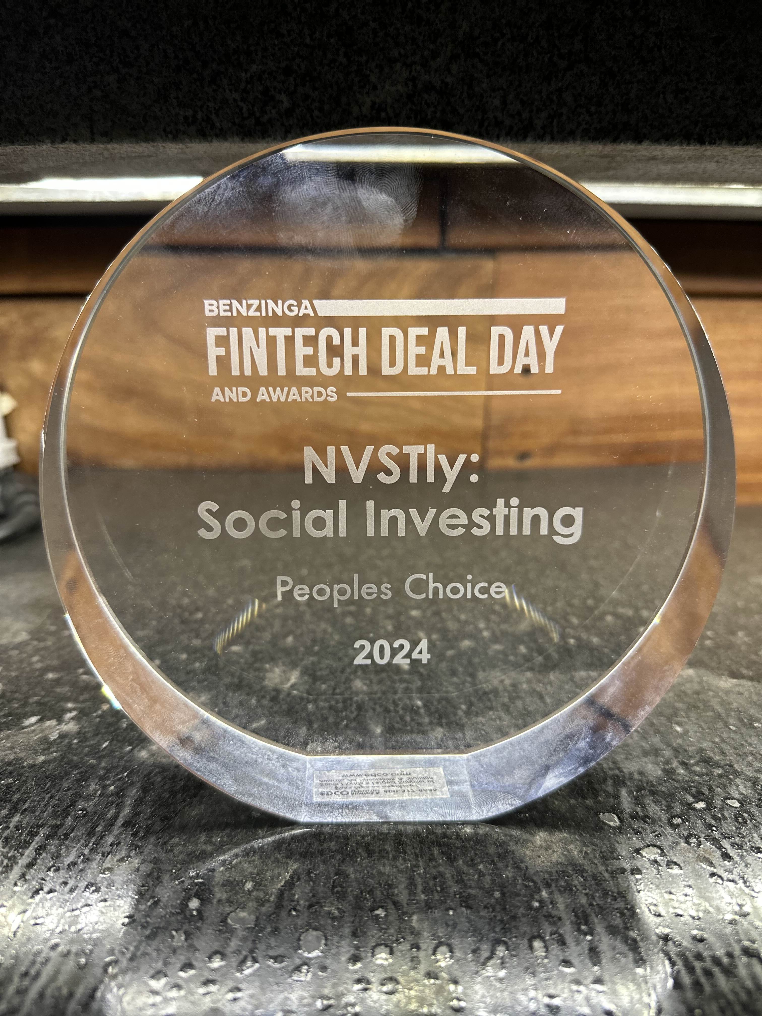 NVSTly NVSTly's Peoples Choice Award from Benzinga