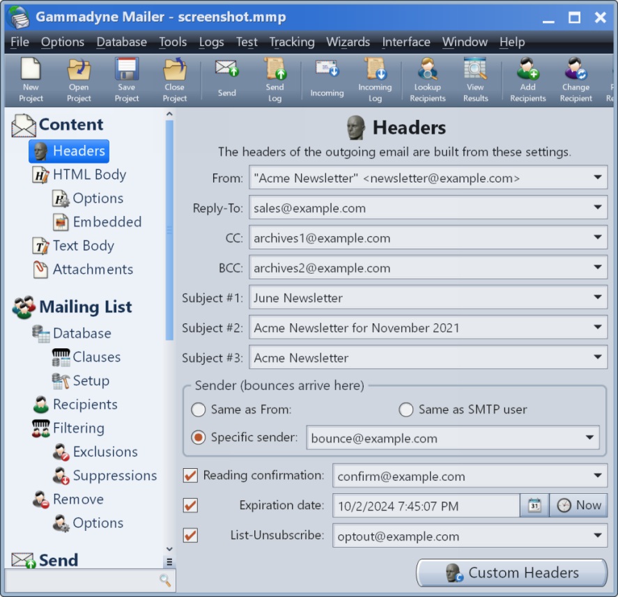 Gammadyne Mailer Headers