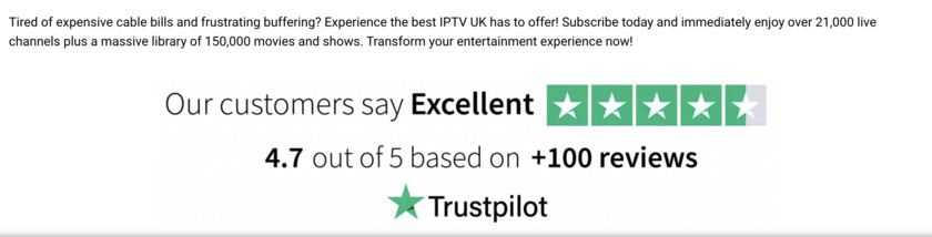 UKIPTV.LTD Customer reviews