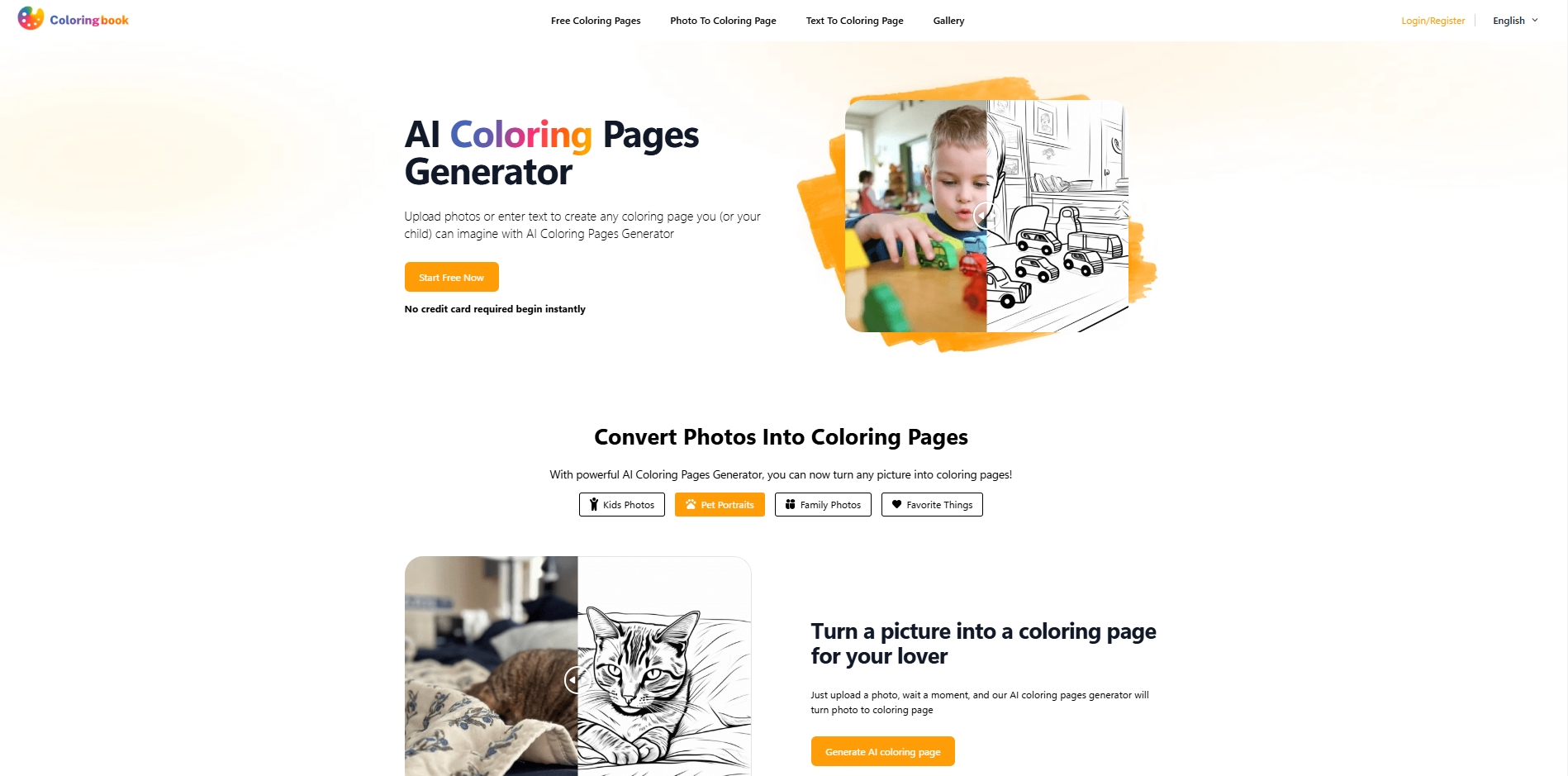 ColoringBook.AI coloringbook.ai homepage