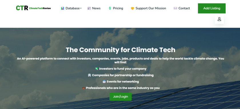 CTR ClimateTechReview Landing Page