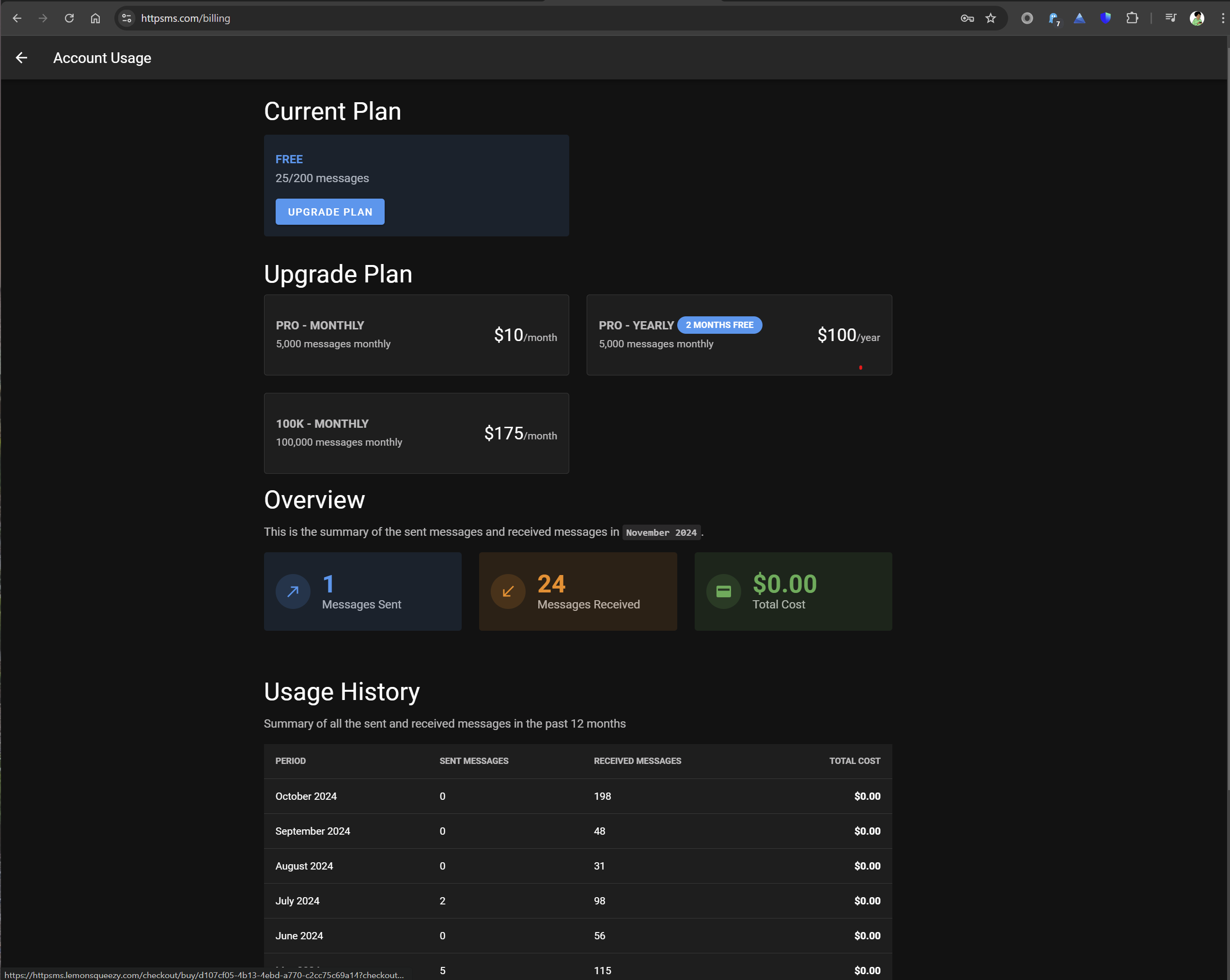 httpSMS Billing
