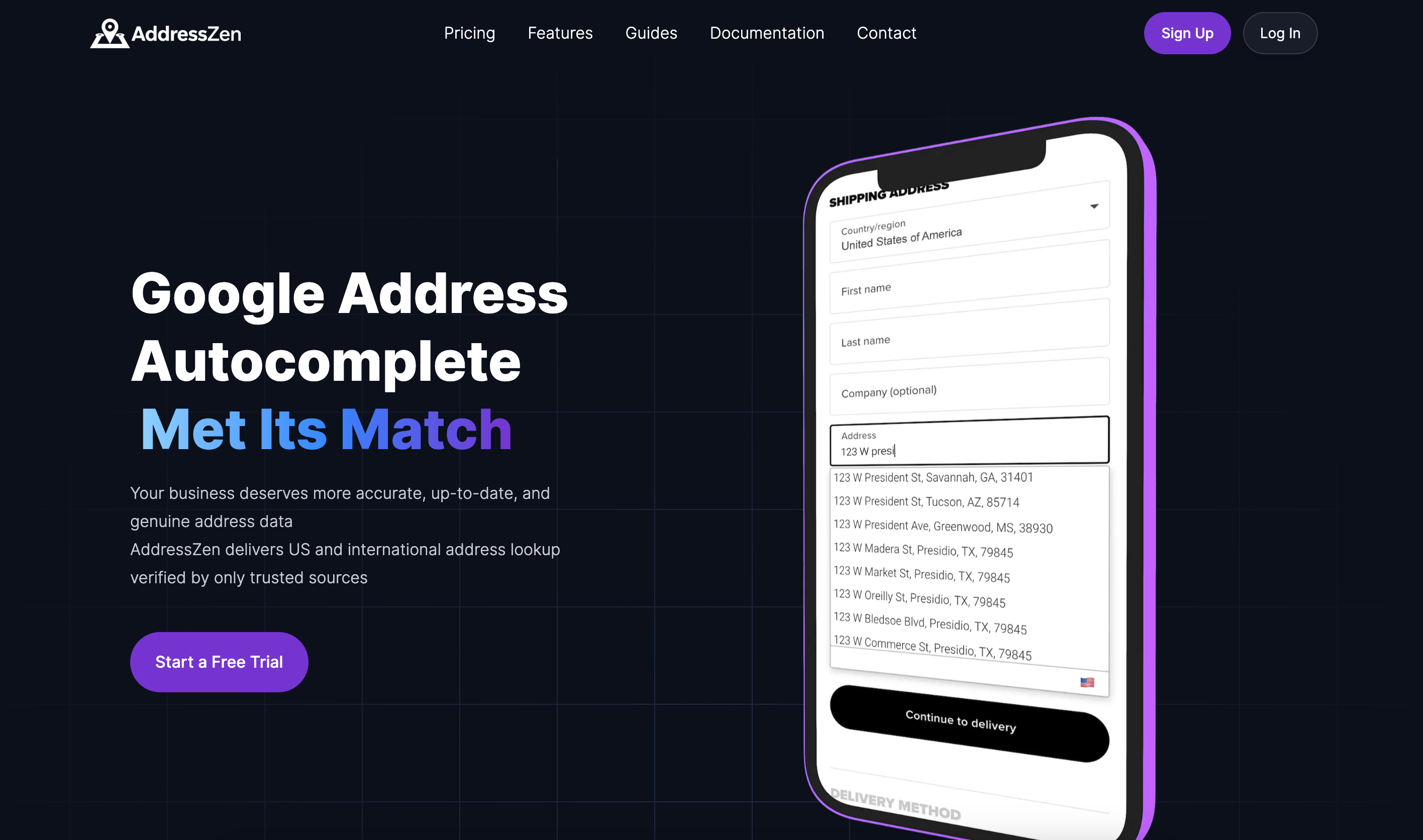 AddressZen Homepage