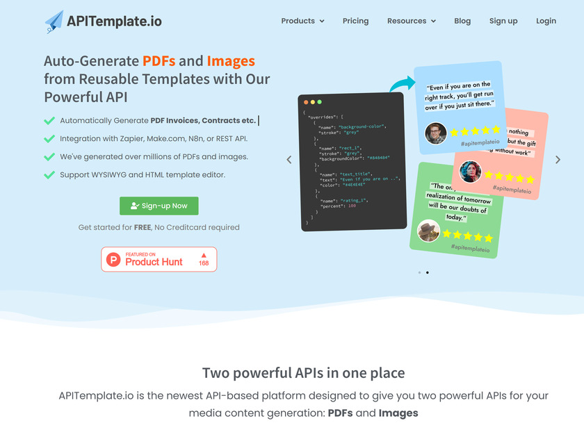 APITemplate.io Landing Page