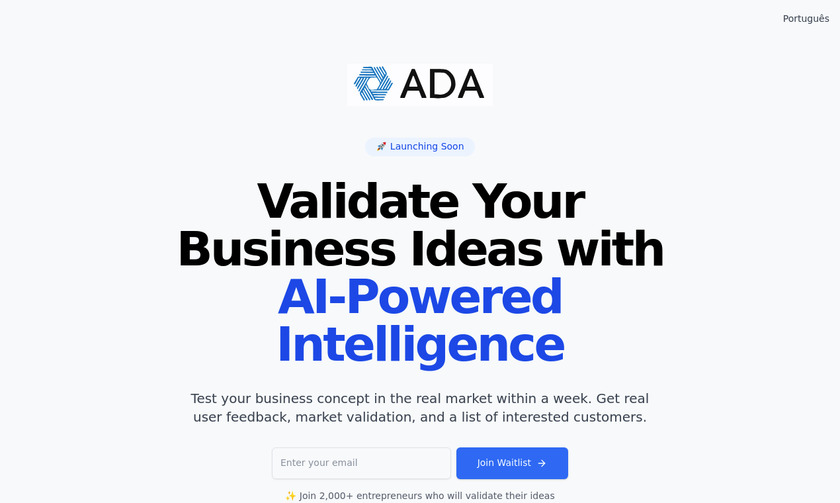 ADA AI Landing Page