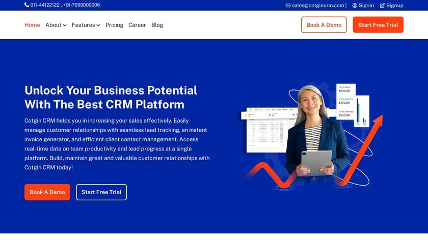 Cotgin CRM Landing Page