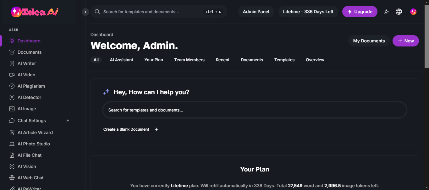 IDEAnAI Dashboard