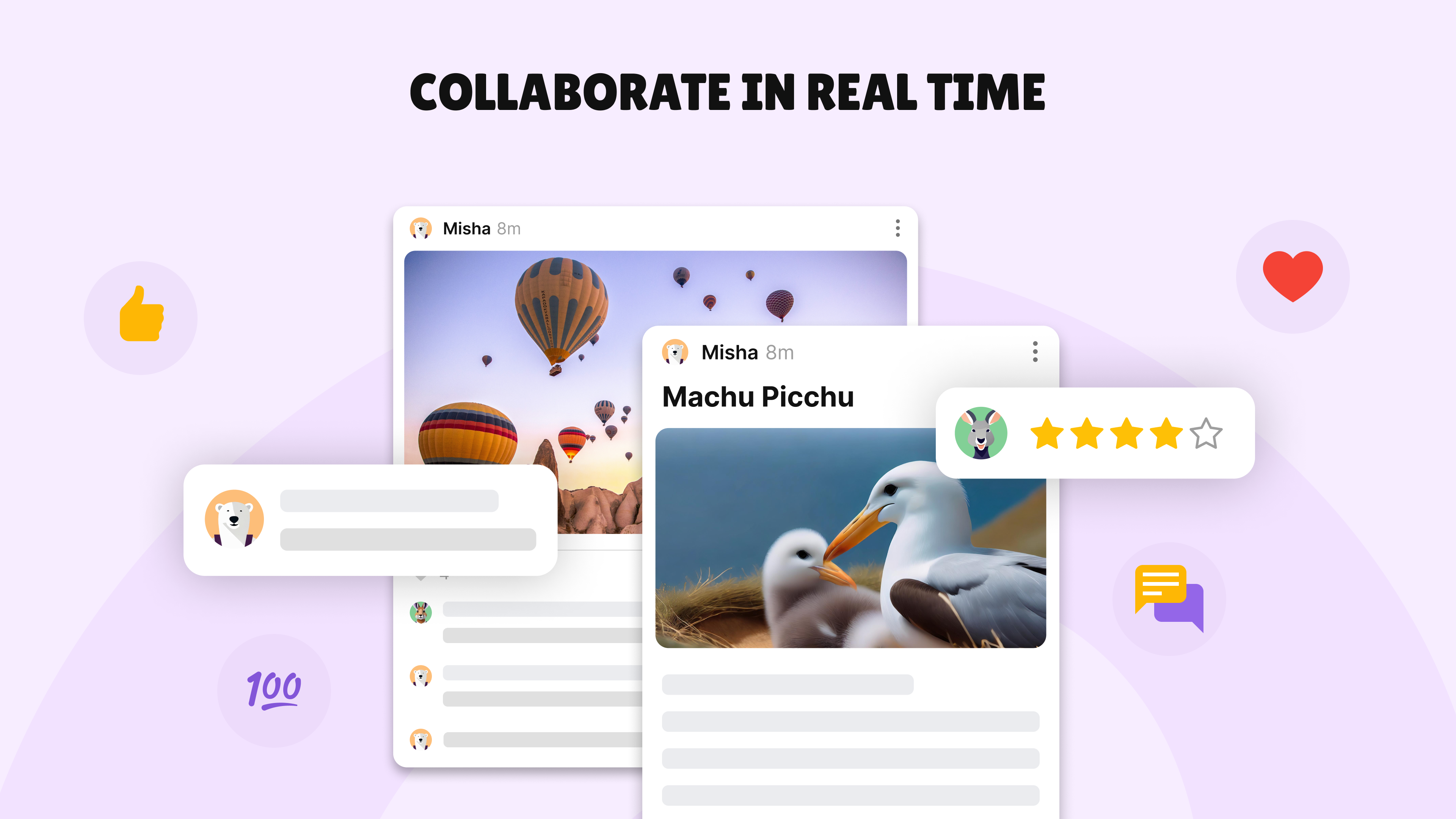 Padlet Live updates on a shared screen. Comment, vote on, and like posts. Push and email notifications.