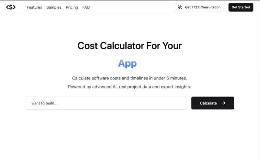AppCost.AI Landing Page