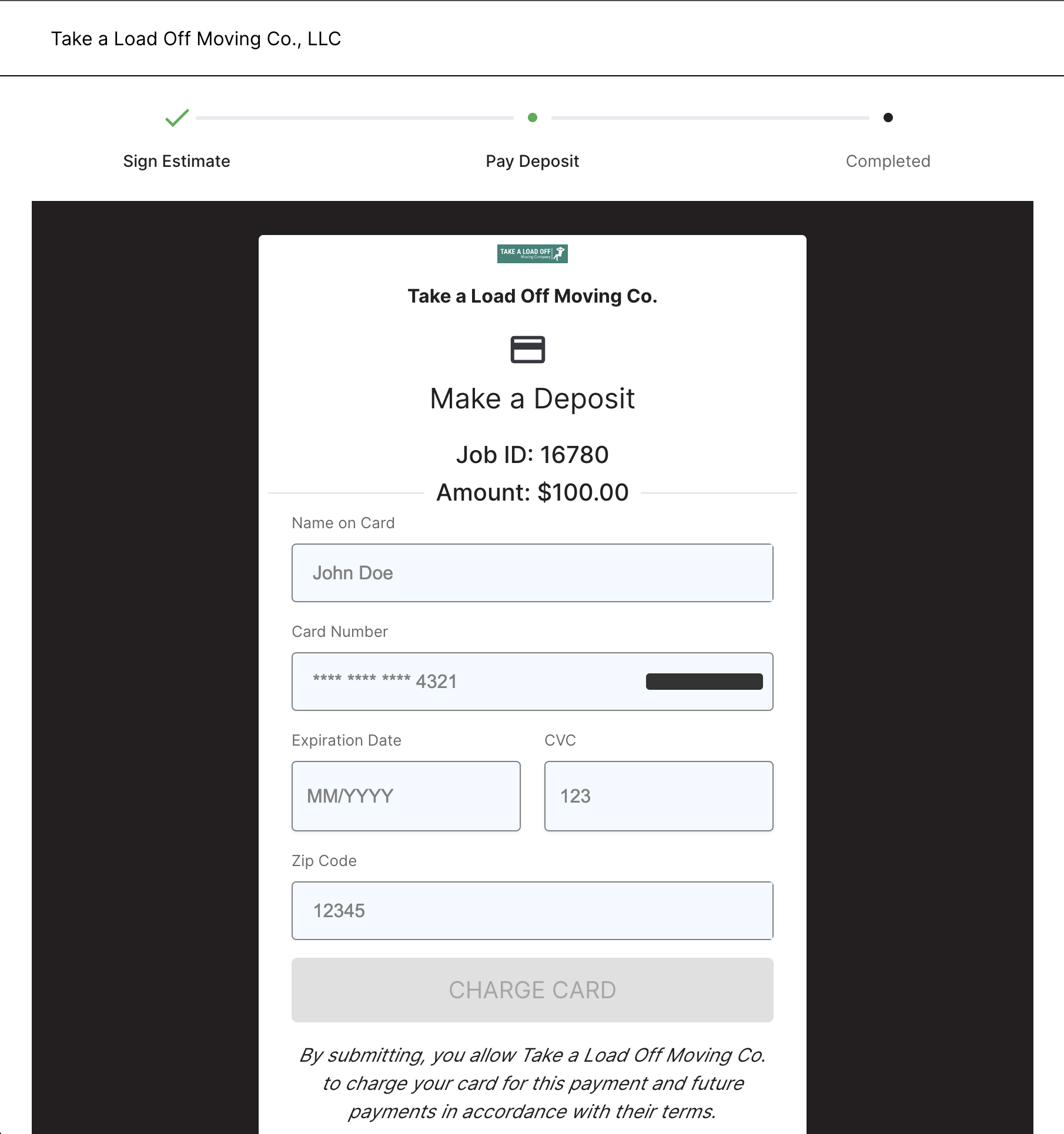 Chariot Move Payment Processing