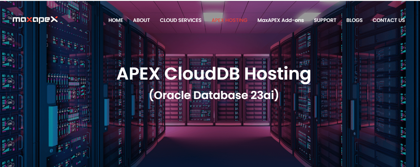 MaxAPEXCloud Oracle APEX CloudDB Hosting