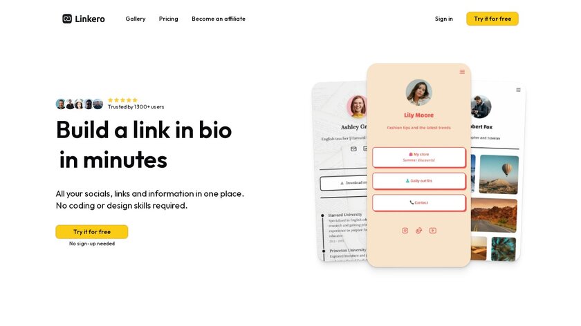 Linkero Landing Page