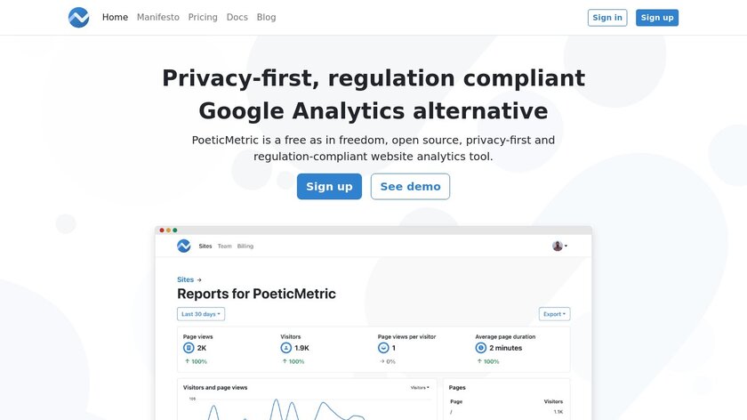 PoeticMetric Landing Page