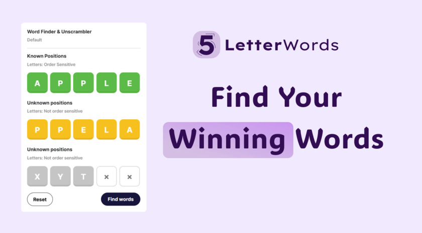 5 Letter Word Finder Landing Page