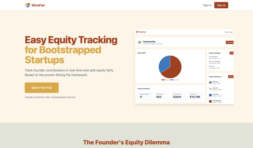 SliceFair.co Landing Page