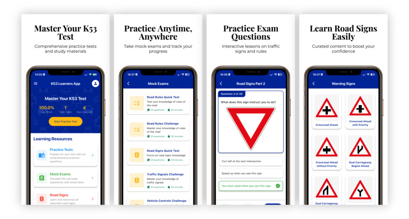 K53 Learners App Landing Page