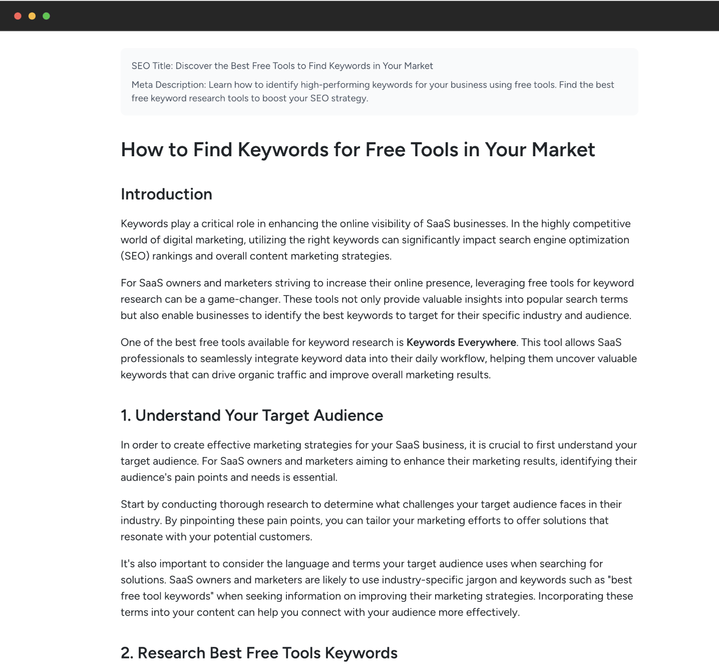 ConversionHQ App Blog post output