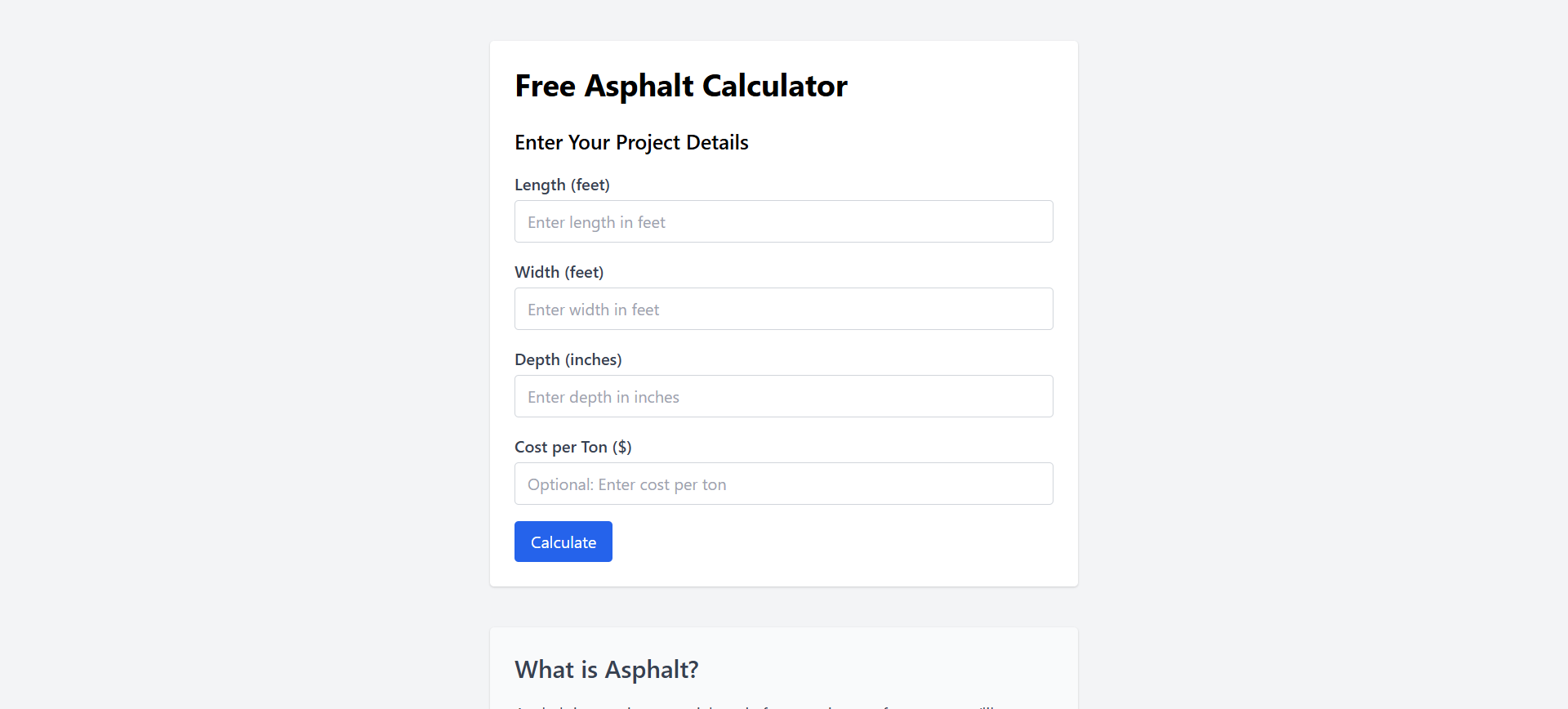Asphalt Calculator Asphalt calculator tool