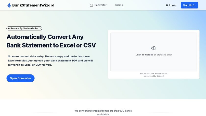 BankStatementWizard Landing Page