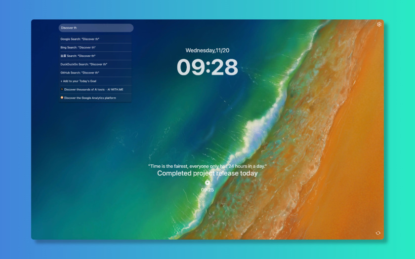 Nice NewTab Landing Page