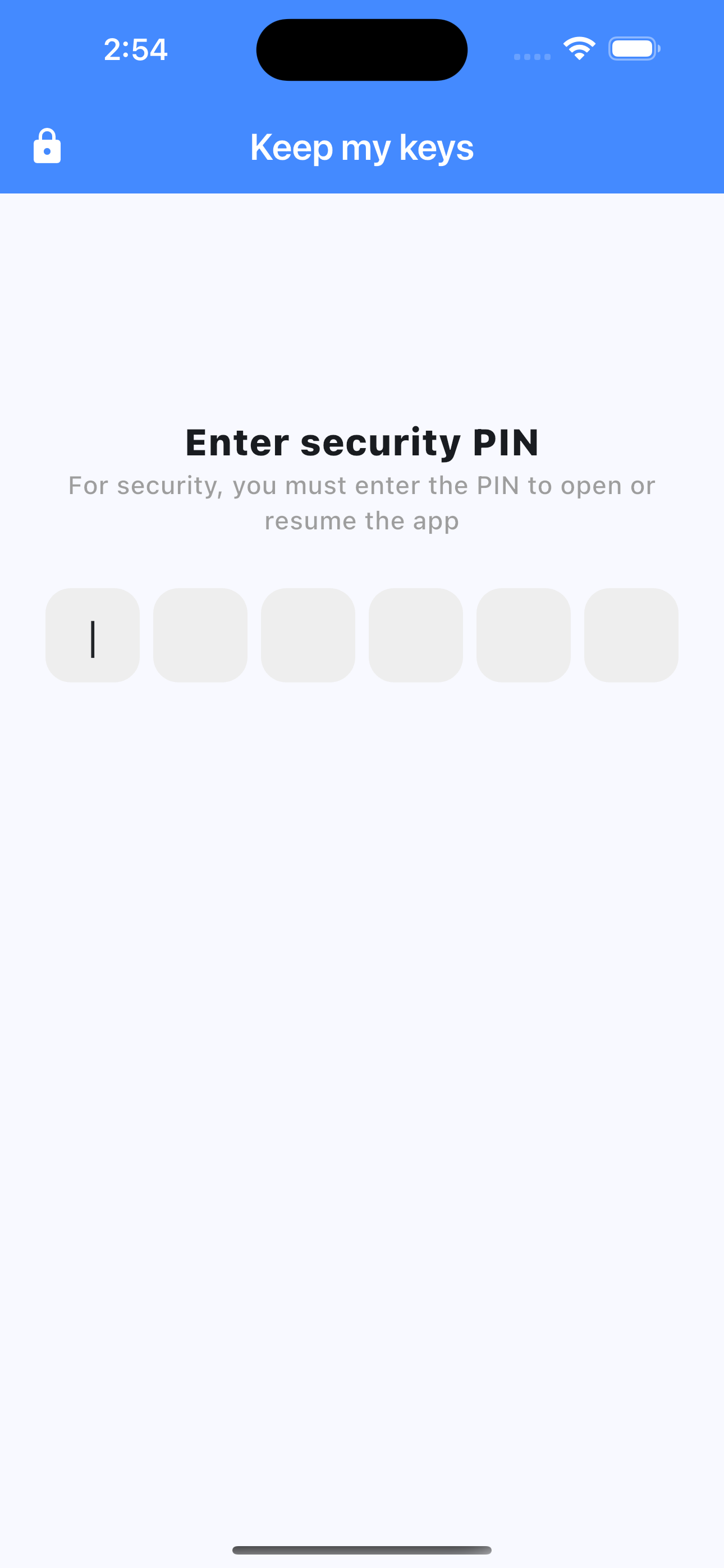 KeepMyKeys Lock Screen