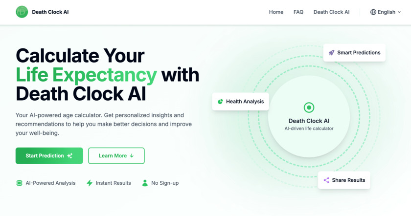 Death Clock AI Landing Page