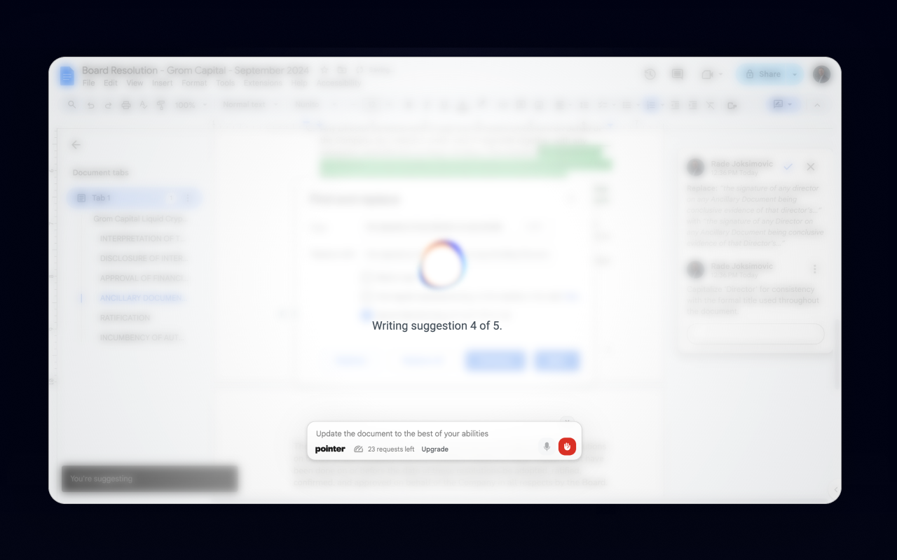 Pointer for Google Docs 