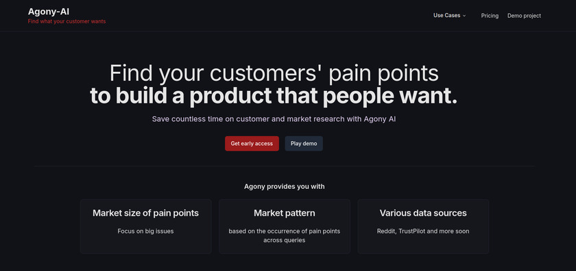 Agony AI Landing Page