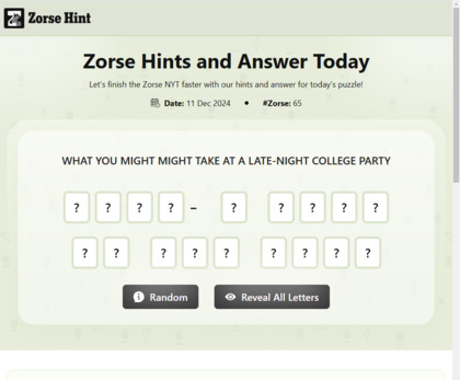 Zorse Hint image