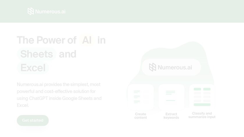 Numerous.ai Landing Page