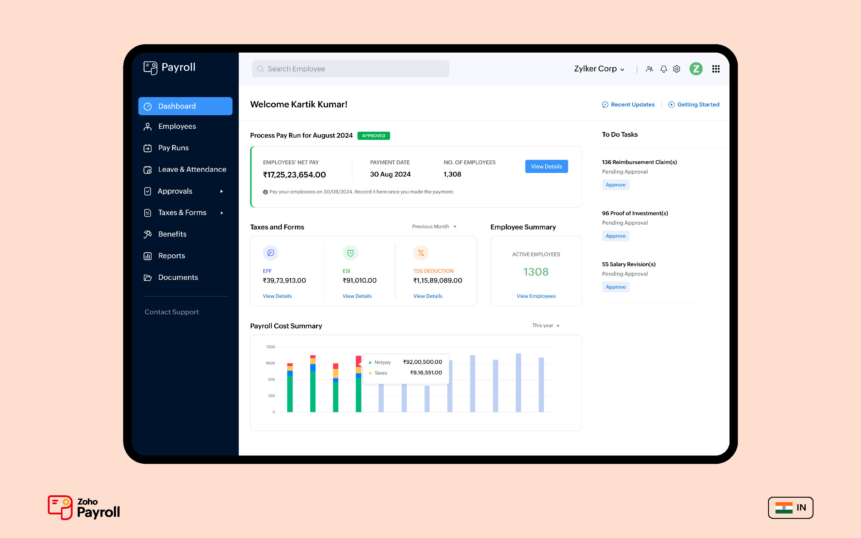 Zoho Payroll Zoho Payroll India edition