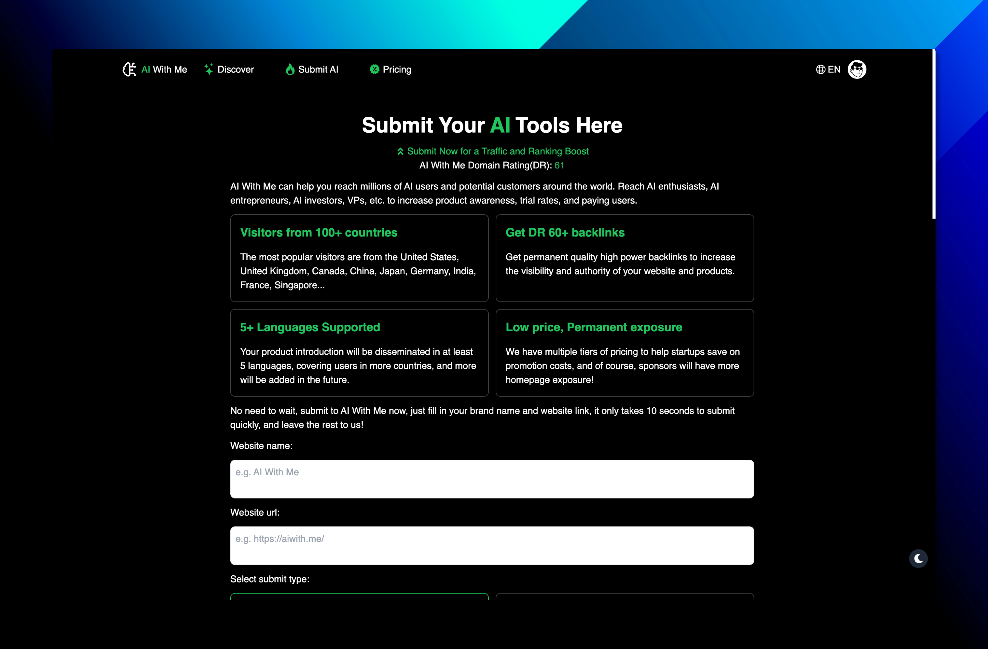 AI With Me AI With Me Tools Submit Page