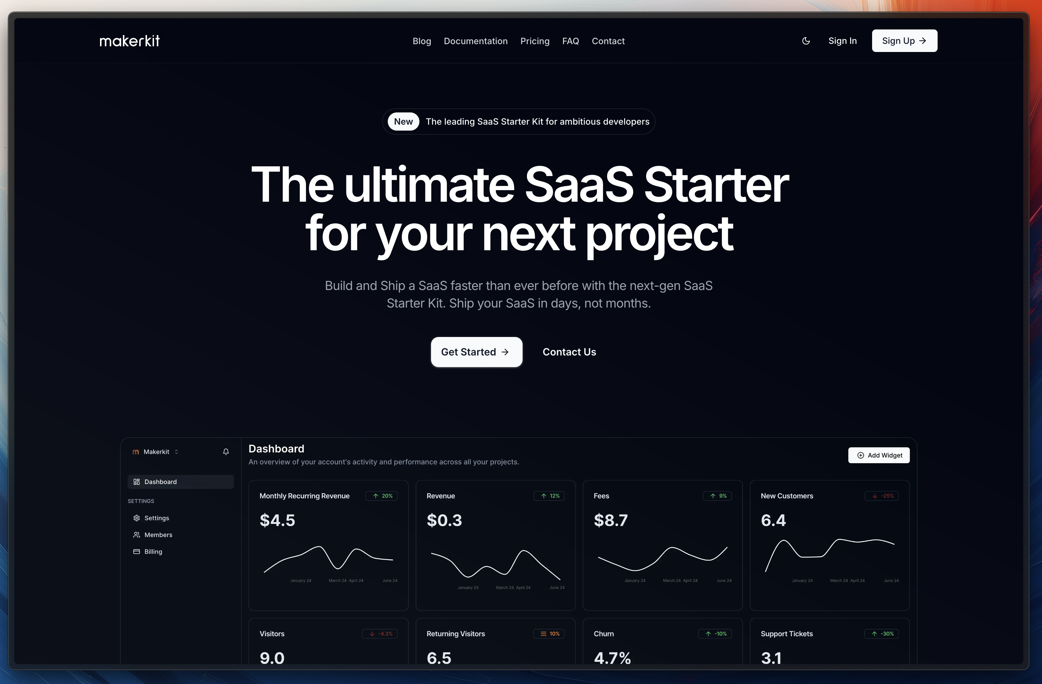 Makerkit.dev Landing Page