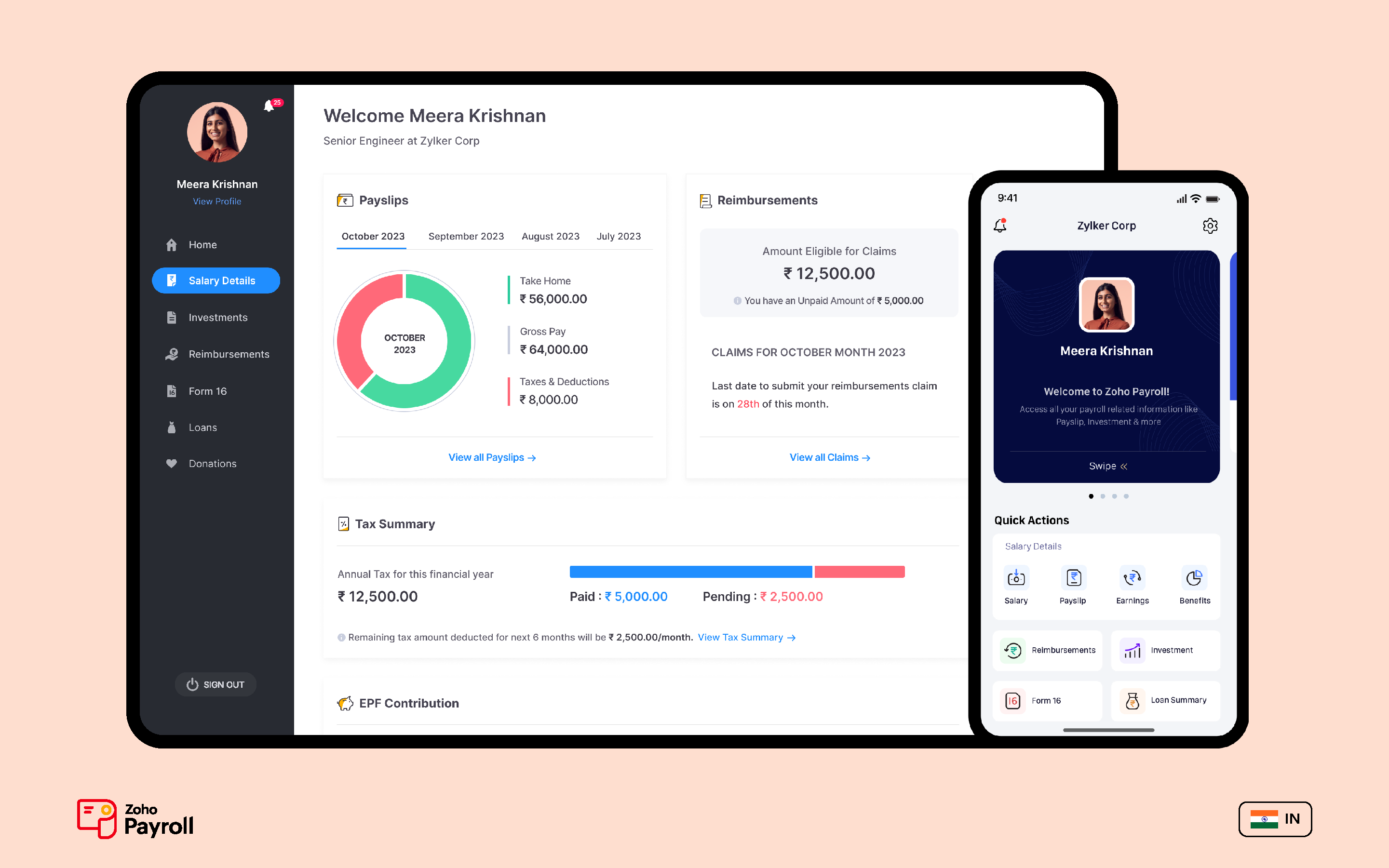 Zoho Payroll Employee Self-Service Portal India