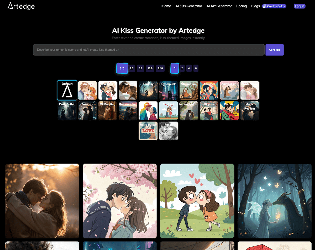 Artedge AI Artedge AI - AI Kiss Generator