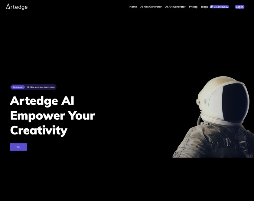 Artedge AI Landing Page
